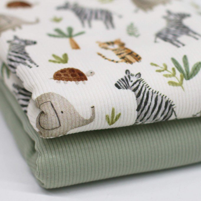 Rippstrick Jersey Stoff - Safari - (Jersey Stoffe)