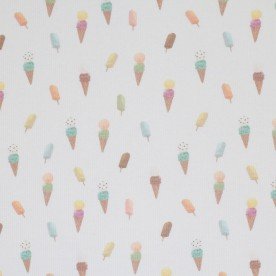 Rib Knit Jersey Fabric - Summer Ice Cream