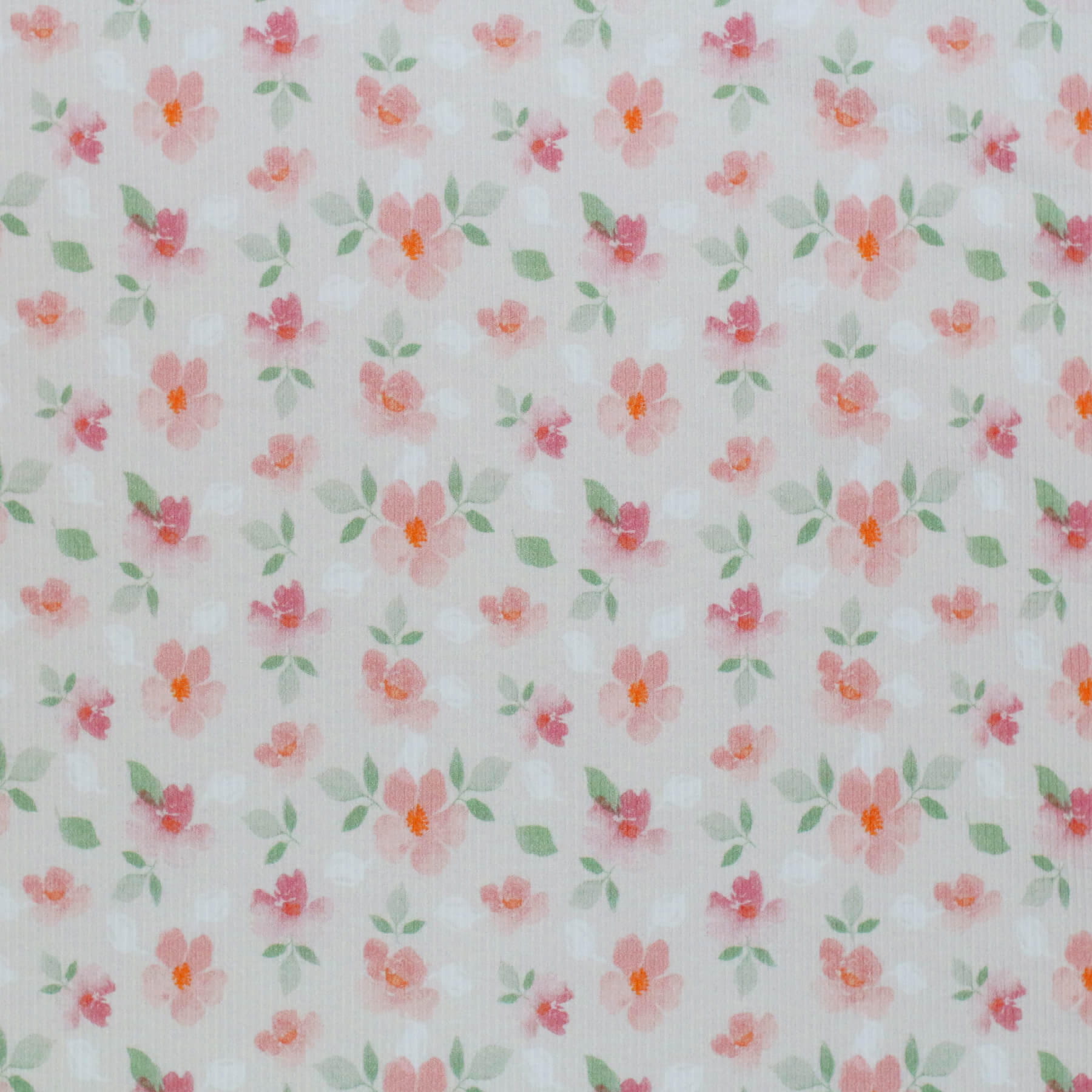 Rib Jersey Stof - Aquarel Bloem