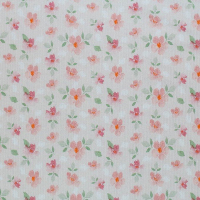 Rippstrick Jersey Stoff - Aquarell Blume Rippstrick Jersey Stoff - Aquarell Blume - (Jersey Stoffe)