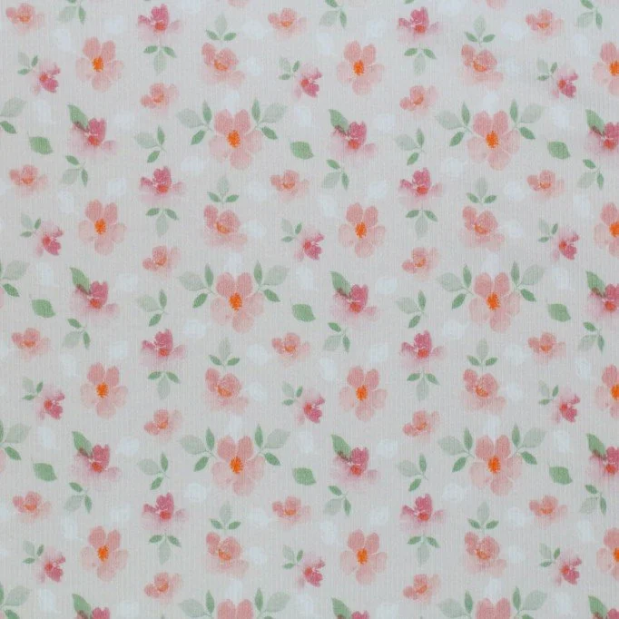 Rib Knit Jersey Fabric - Watercolor Flower Rib Knit Jersey Fabric - Watercolor Flower - (Jersey Fabrics)