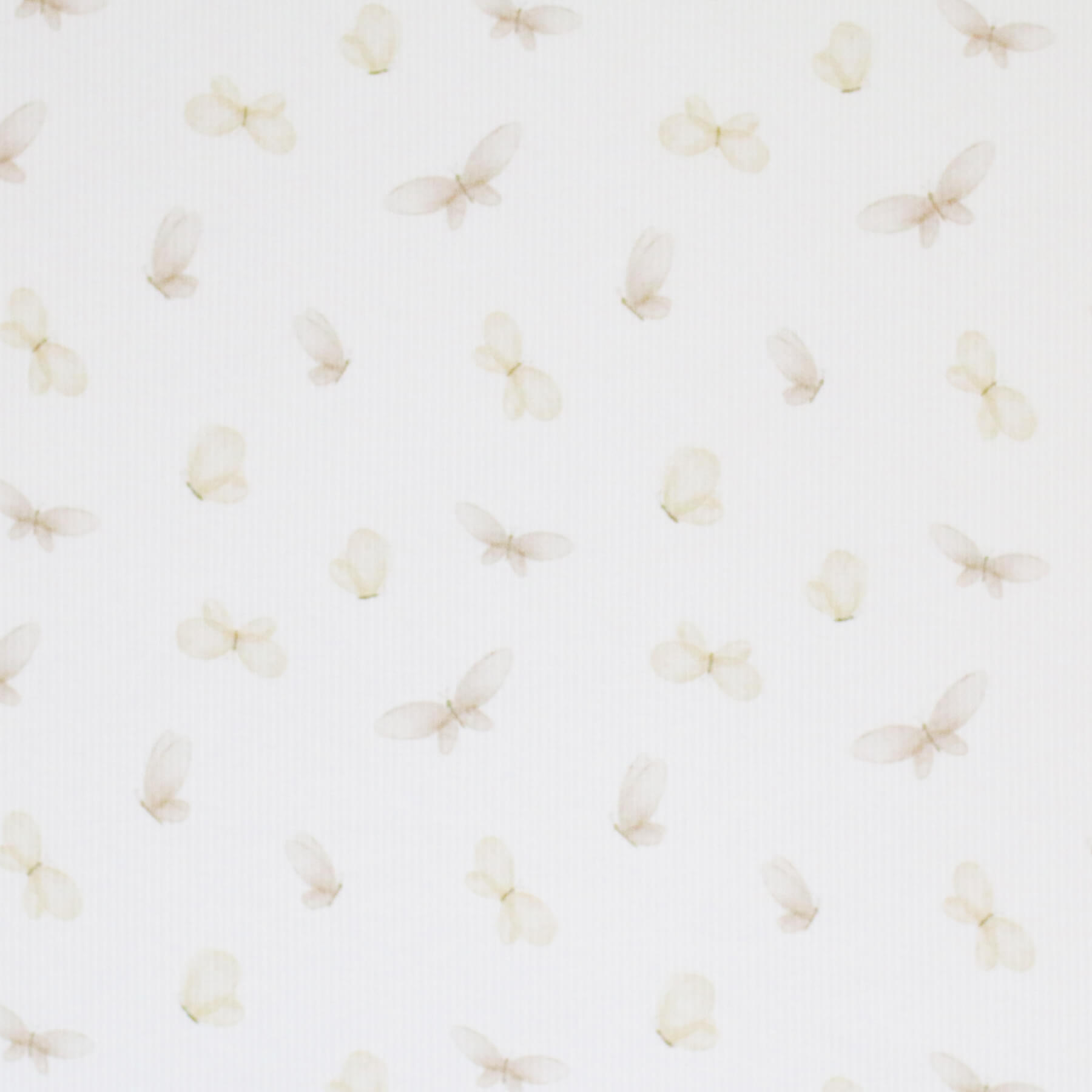 Rib Jersey Stof - Witte Vlinders