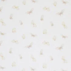 Tessuto Jersey Di Cotone Costine - Farfalle Bianche Tessuto Jersey Di Cotone Costine - Farfalle Bianche
