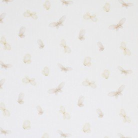 Rippstrick Jersey Stoff - Weiße Schmetterlinge