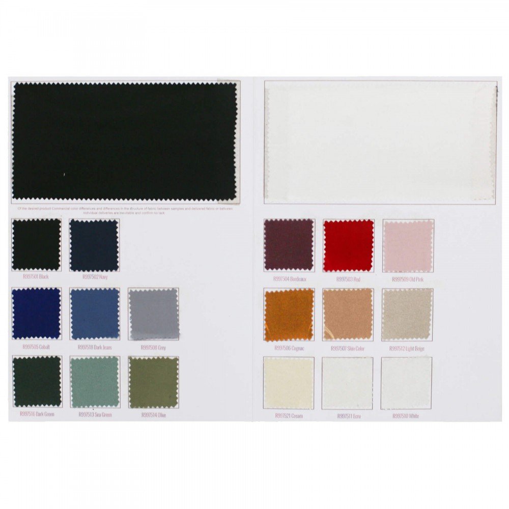 Silk Stretch Satin Fabric Sample Card Silk Stretch Satin Fabric Sample Card