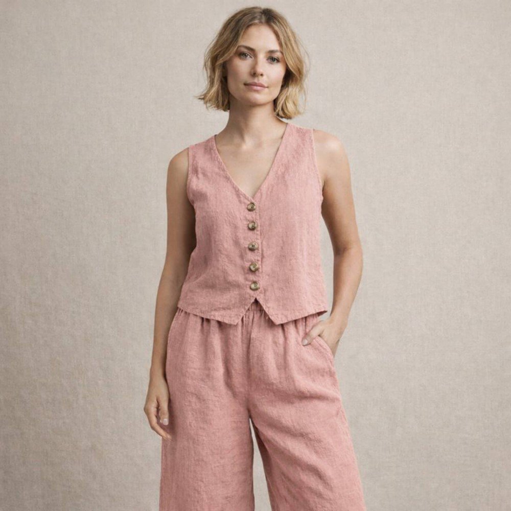 Stonewashed Linen Fabric (Slub Texture) Nude Pink Stonewashed Linen Fabric (Slub Texture) Nude Pink