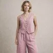Tkanina Len Stonewashed (Slub Weave) Stary Różowy Tkanina Len