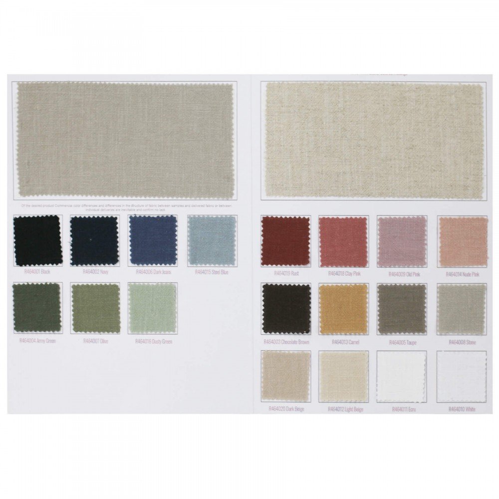 Stonewashed Linen Fabric (Slub Texture) Sample Card Stonewashed Linen Fabric (Slub Texture) Sample Card