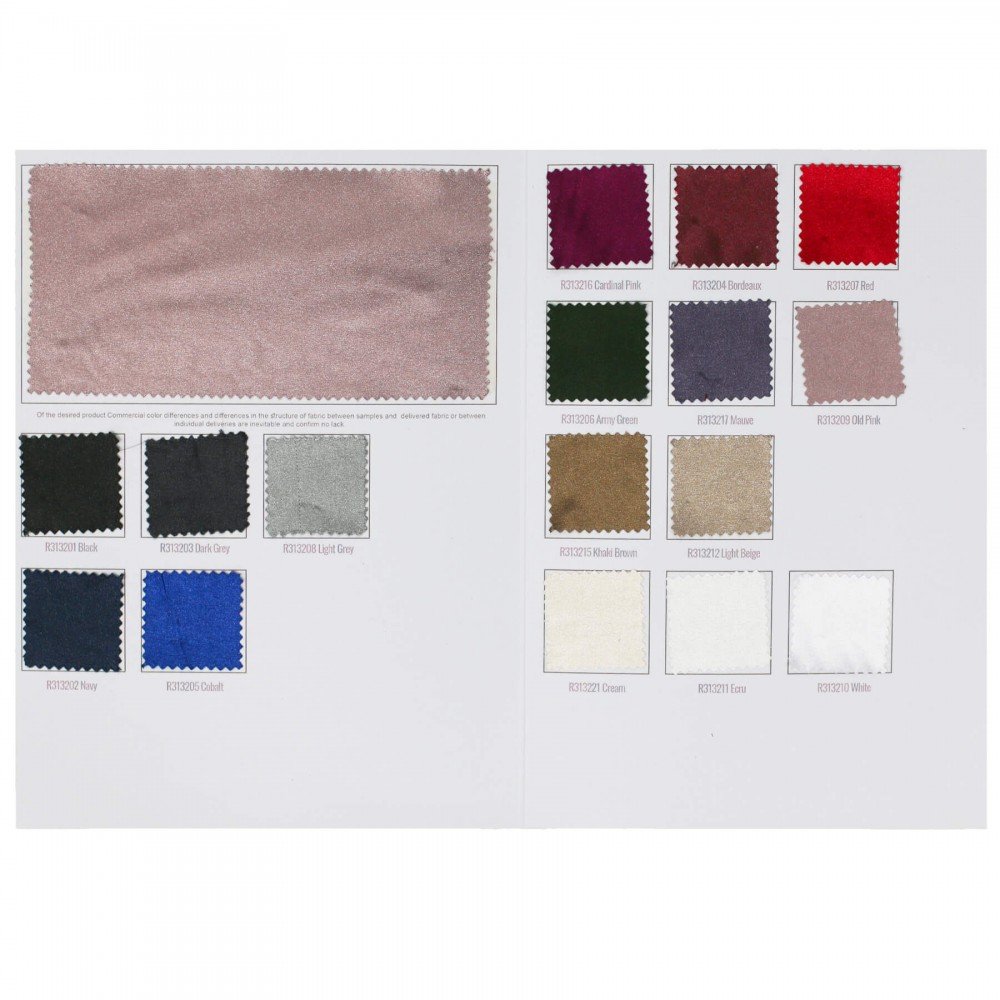 Stretch Satin Fabric Sample Card Stretch Satin Fabric Sample Card