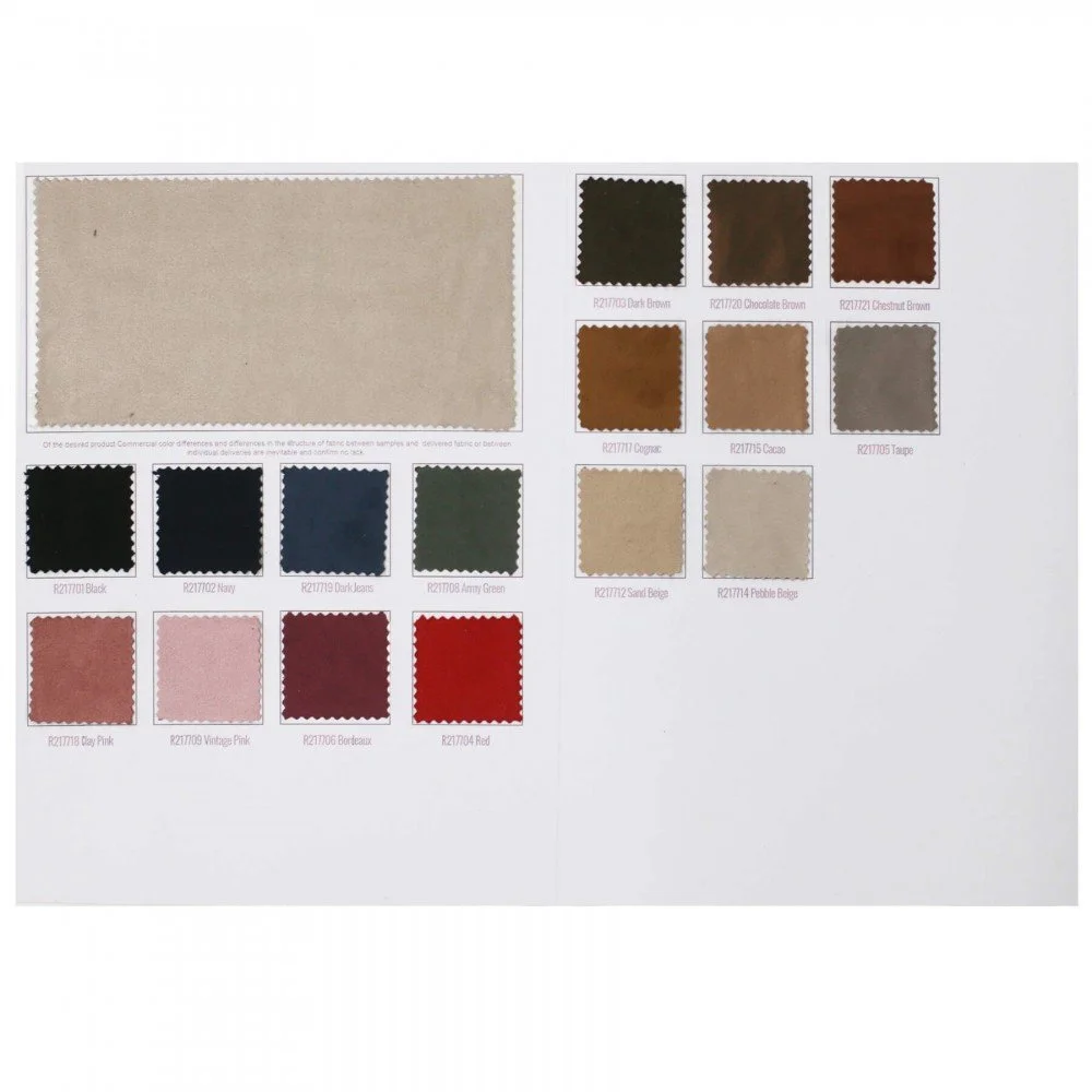 Stretch Suede Fabric (Double-Sided Brushed) Sample Card Stretch Suede Fabric (Double-Sided Brushed) Sample Card - (Suede Fabric)