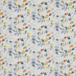 Digitale Print Bamboe Jersey - Kleurrijke Bladeren Crème