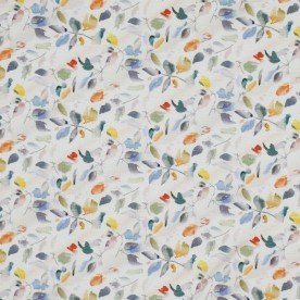 Bambus Jerseystoff Digital Muster - Bunte Blätter Creme