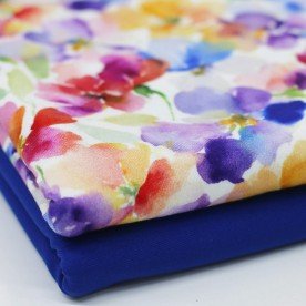 Bambus Jerseystoff Digital Muster - Farbenfrohe Sommerblume