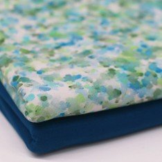 Bambusjersey Digital Mønstre - Malingprikker Grøn Blå