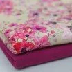 Digitale Print Bamboe Jersey - Pruimenbloesem Beige Fuchsia Digitale Print Bamboe Jersey - Pruimenbloesem Beige Fuchsia - (Tricot Jersey Bedrukt)
