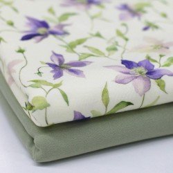 Bambusjersey Digital Mønstre - Stjerneblomst Creme Lilla Bambusjersey Digital Mønstre - Stjerneblomst Creme Lilla