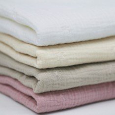 Tkanina Muślin Haftowany - Kokardka Stary Różowy