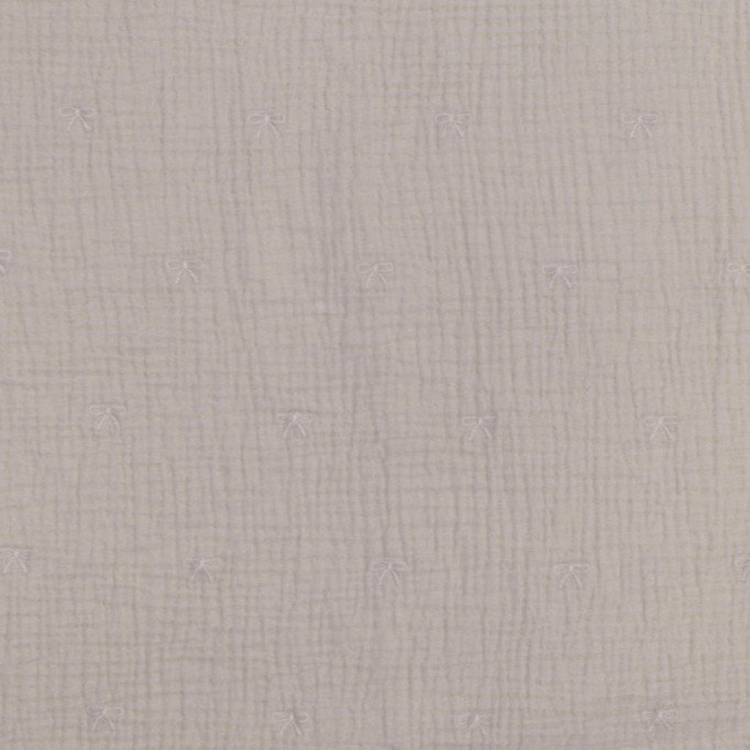 Tkanina Muślin Haftowany - Kokardka Jasnobeżowy Tkaniny Dziecięce