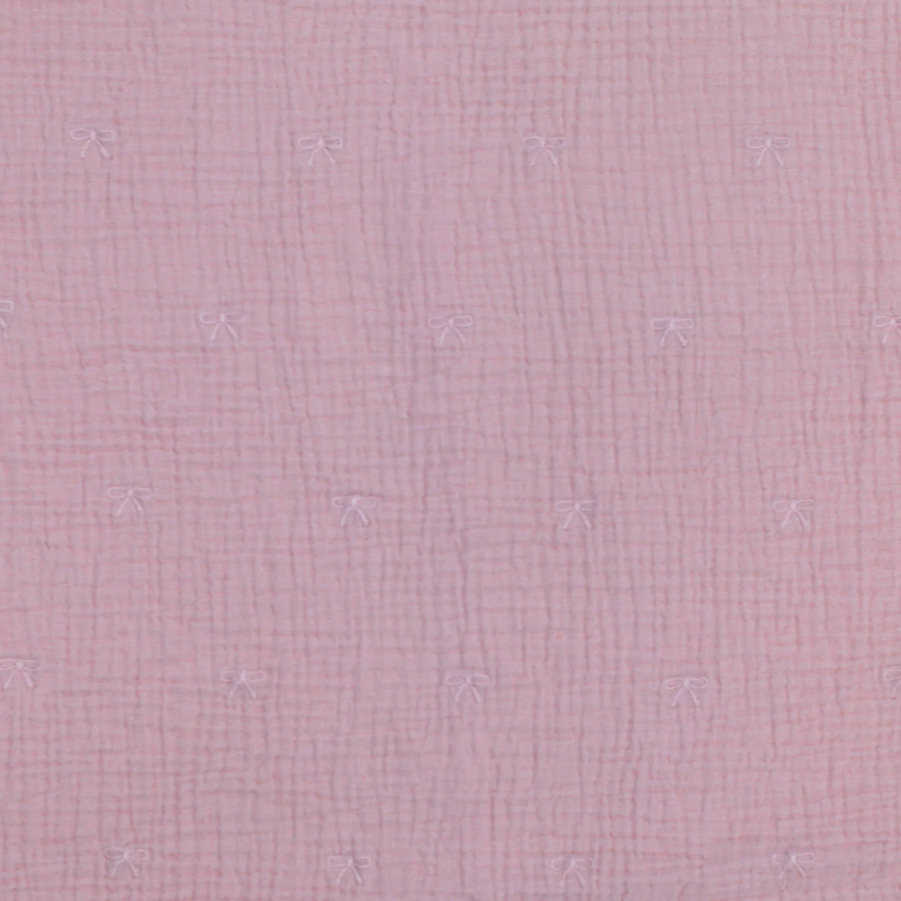 Hydrofiel Stof Geborduurd - Strikjes Oud Roze