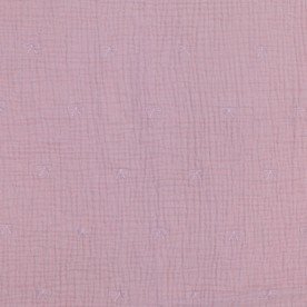 Tkanina Muślin Haftowany - Kokardka Stary Różowy