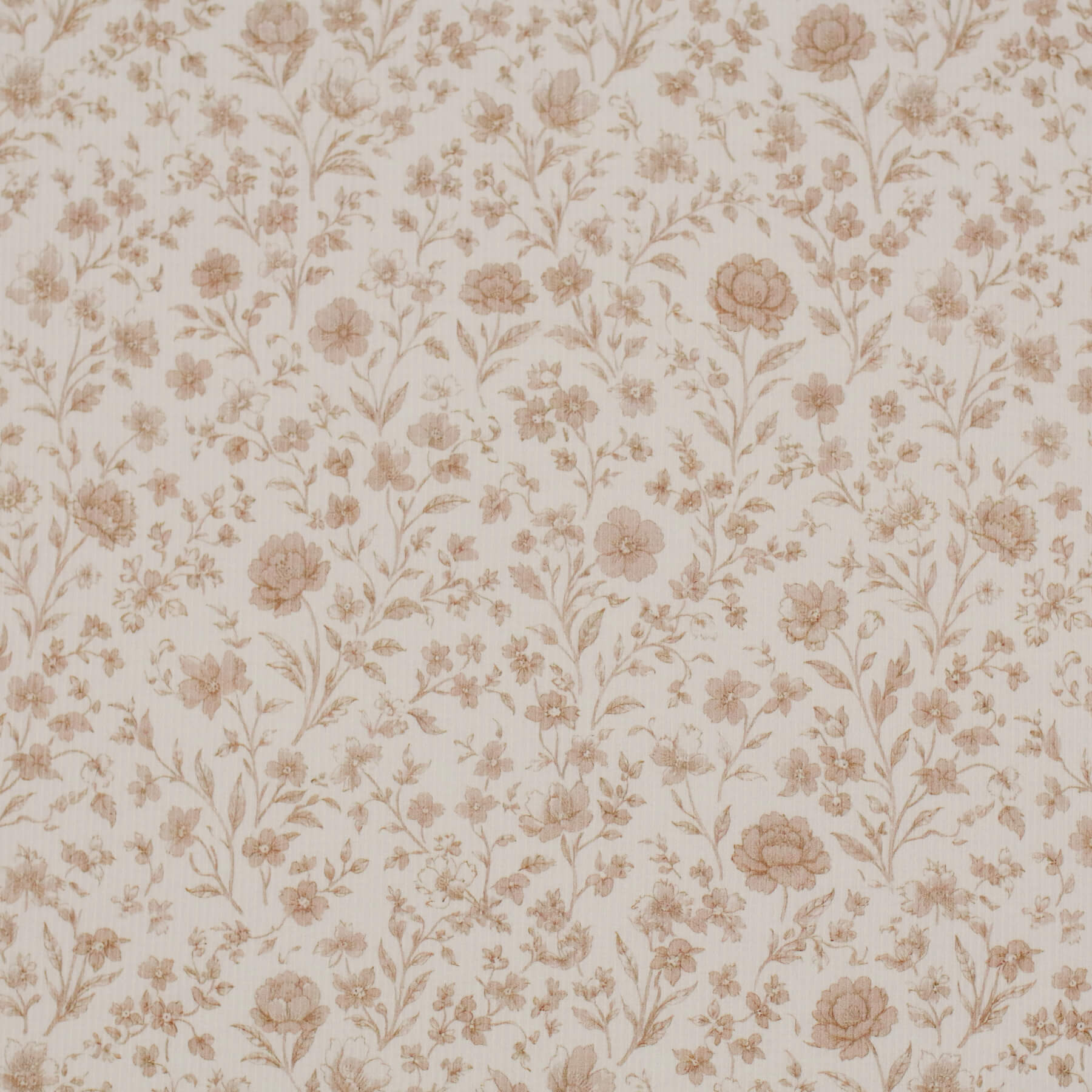 Rib Jersey Stof - Beige Vintage Bloem