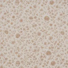 Tissu Maille Tricot Côtelé - Beige Fleur Vintage
