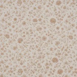 Rib Jersey Strikstof - Beige Vintage Blomst