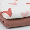 Rippstrick Jersey Stoff - Große Herzen Rosa Rippstrick Jersey Stoff - Große Herzen Rosa - (Jersey Stoffe)