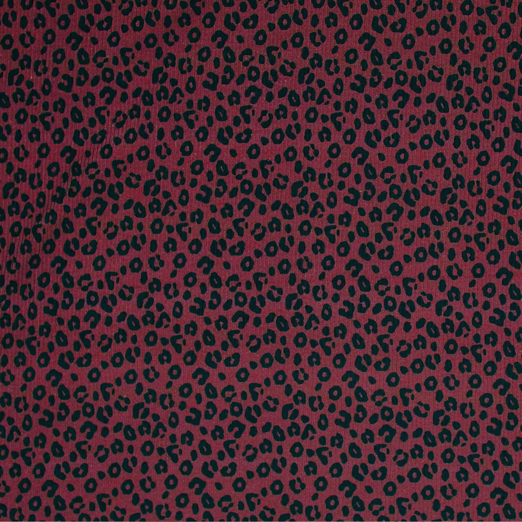 Rib Jersey Stof Bedrukt - Luipaardprint Bordeaux