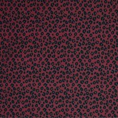 Rib Jersey Strikstof Muster - Leopardtryk Bordeaux