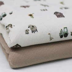 Rib Knit Jersey Fabric - Mini Farm Life