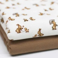 Rib Knit Jersey Fabric - Rabbit Dog Training Rib Knit Jersey Fabric - Rabbit Dog Training