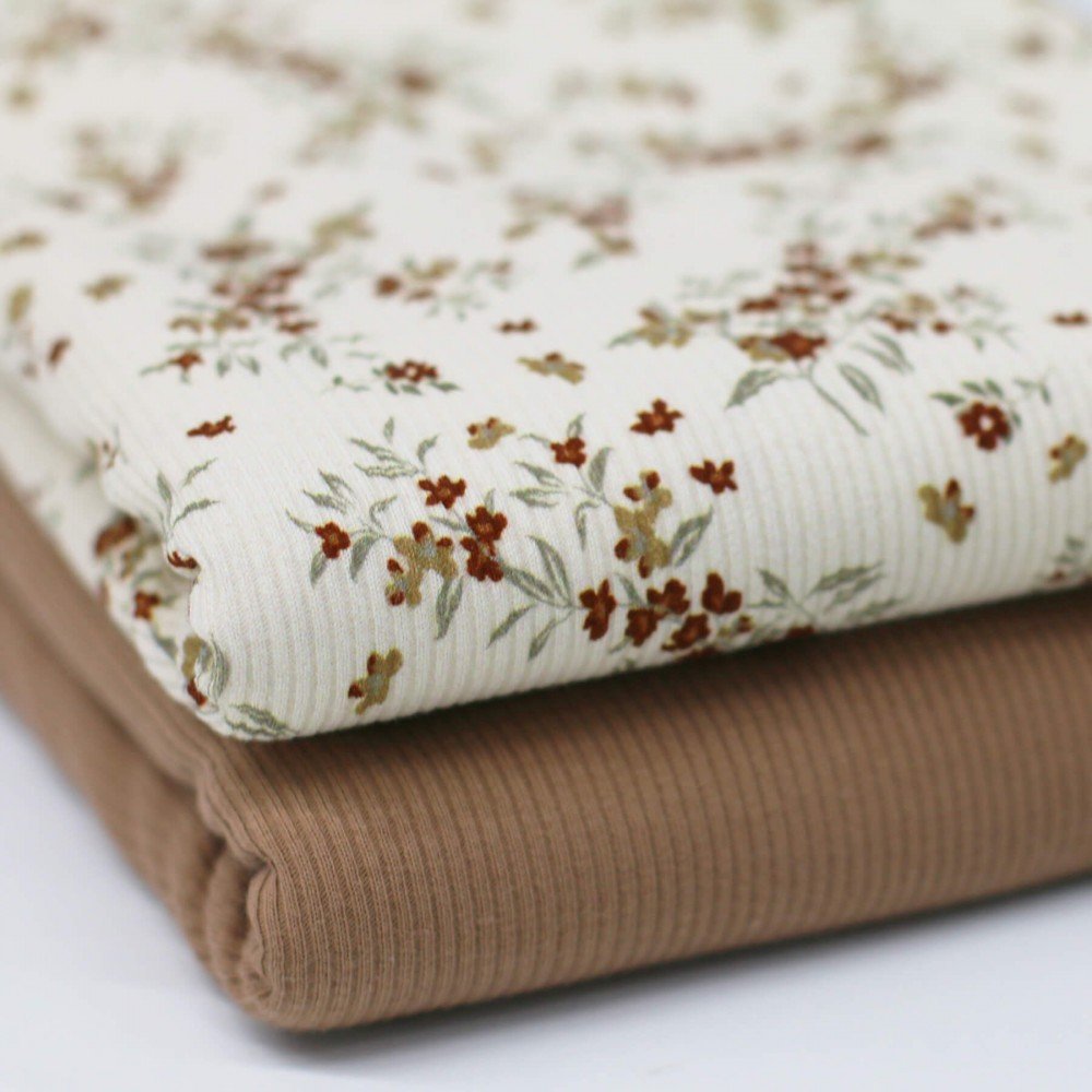 Rib Jersey Strikstof - Rosmarinkvist Beige