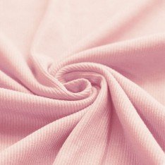 Tessuto Jersey Di Cotone Costine Rosa Pastello