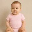 Rippstrick Jersey Stoff Pastell Rosa - (Jersey Stoffe)