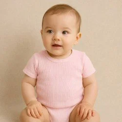 Rib Knit Jersey Fabric Pastel Pink Rib Knit Jersey Fabric Pastel Pink