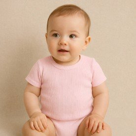 Rib Jersey Strikstof Pastel Pink