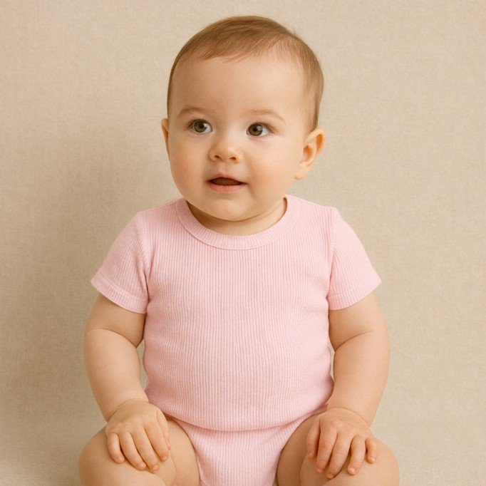 Tessuto Jersey Di Cotone Costine Rosa Pastello - (Jersey Tessuti)