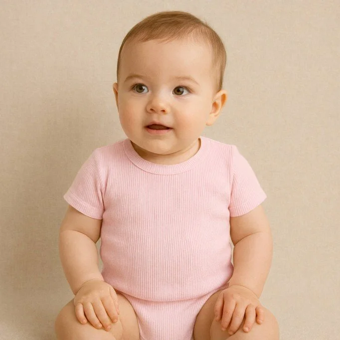 Rippstrick Jersey Stoff Pastell Rosa - (Jersey Stoffe)