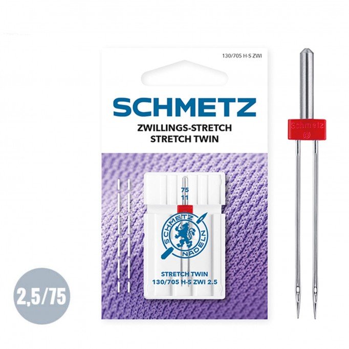Aiguilles Double Stretch Schmetz 2,5/75 (130/705 H-S ZWI)  - (Aiguilles (Mercerie))
