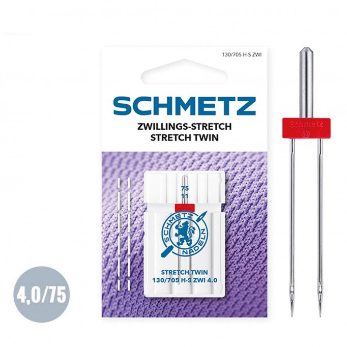 Schmetz Stretch Twin Needle 4,0/75 (130/705 H-S ZWI)  - (Needles (Haberdashery))