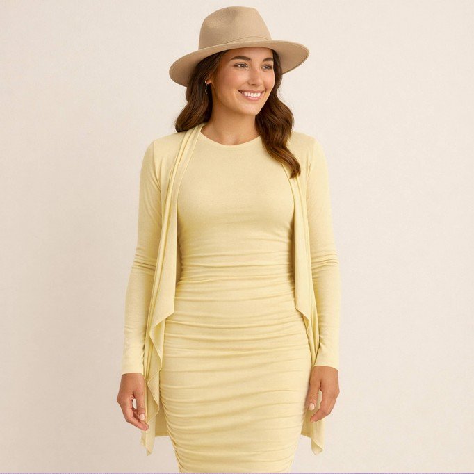 Tissu Jersey Bambou Jaune Clair - (Tissus Jersey)