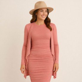 Tissu Jersey Bambou Rose D'été