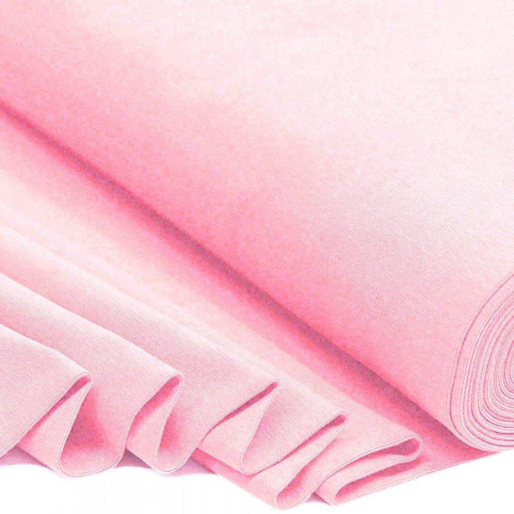 Bündchenstoff Pastell Rosa - Weiches Baumwoll-Bündchen mit Stretch Bündchenstoff Pastell Rosa - (Bündchenstoff)