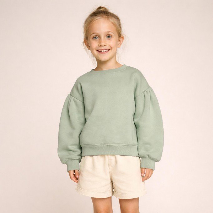 Dresówka Pętelkowa French Terry Zakurzona Zieleń Dresówka Pętelkowa French Terry 