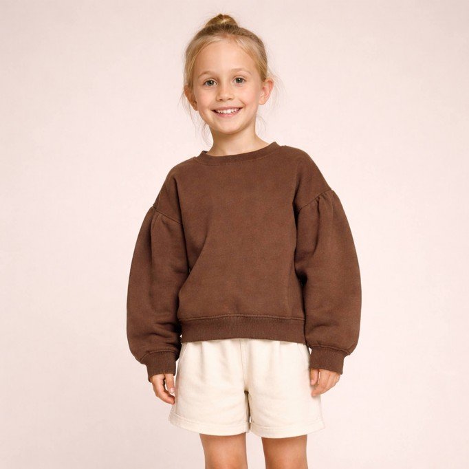 Dresówka Pętelkowa French Terry Jasnobrązowy Dresówka Pętelkowa French Terry 