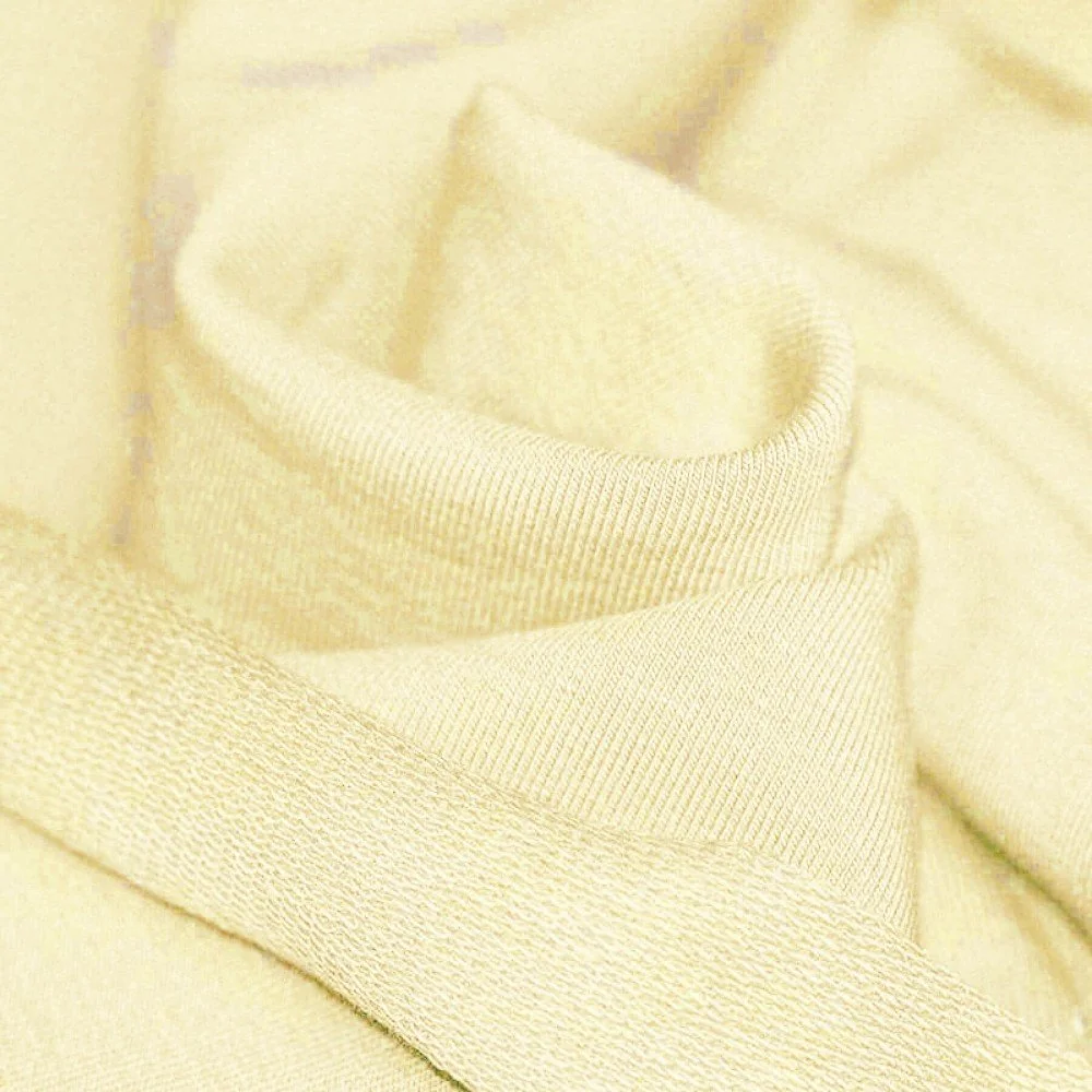 French Terry Stof Pastel Geel
