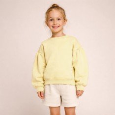 Tissu French Terry Jaune Pastel