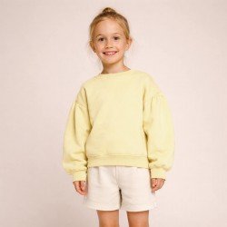 Dresówka Pętelkowa French Terry Pastelowyowy Żółty