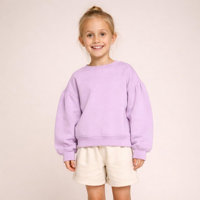 Dresówka Pętelkowa French Terry Pastelowy Liliowy Dresówka Pętelkowa French Terry 